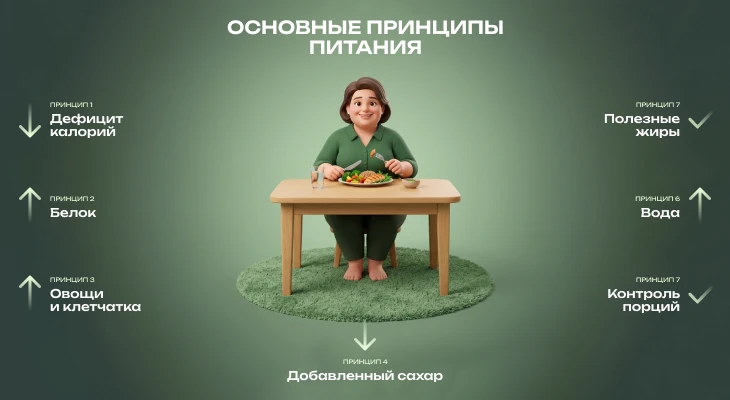 Инфографика: основные принципы питания.